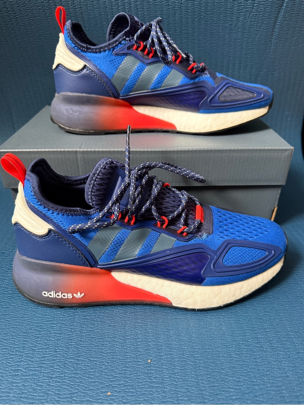 Adidas Zx 2k Boost Legacy Blue Tech Athletic Sneakers View 5